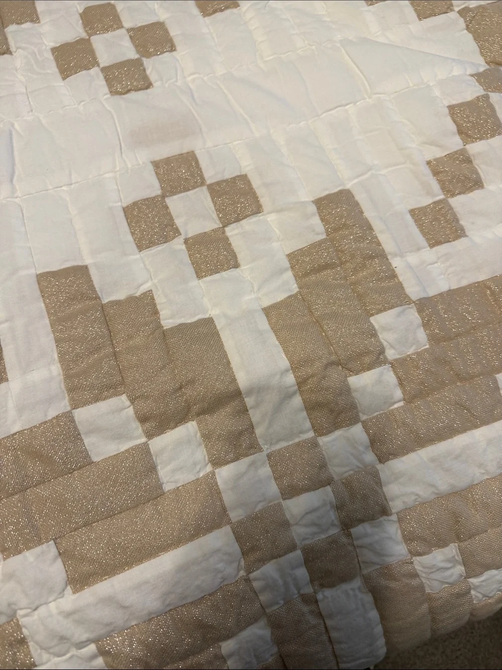 Pottery Barn Shimmer Snowflake  Full/Queen Quilt